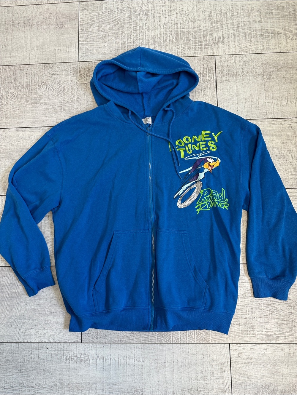 Warner Bros. Blue Road Runner Zip-Up Kids Hoodie